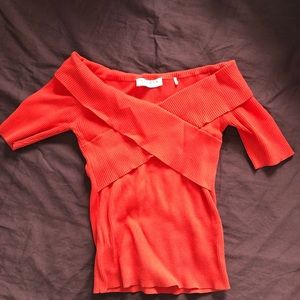 Sandro gorgeous orange red top